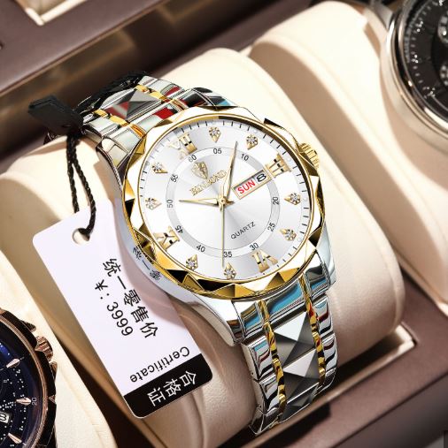 Luxury Binbond watch Silver & White